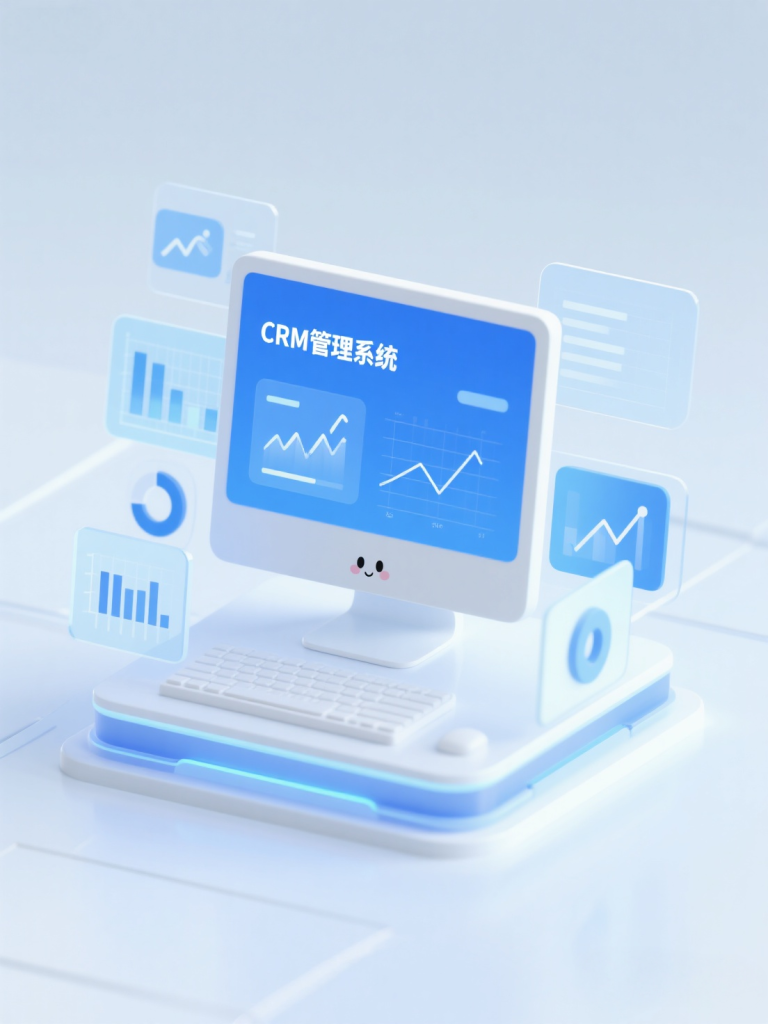 jimeng 2025 08 26 5460 主题 在数据分析平台上展示图表， 主体 平台上一个可爱的台式电脑，周围环绕着...